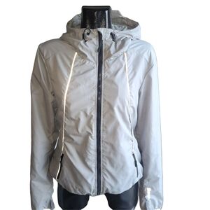 Bench Gray Hooded Light Windbreaker Jacket Size M